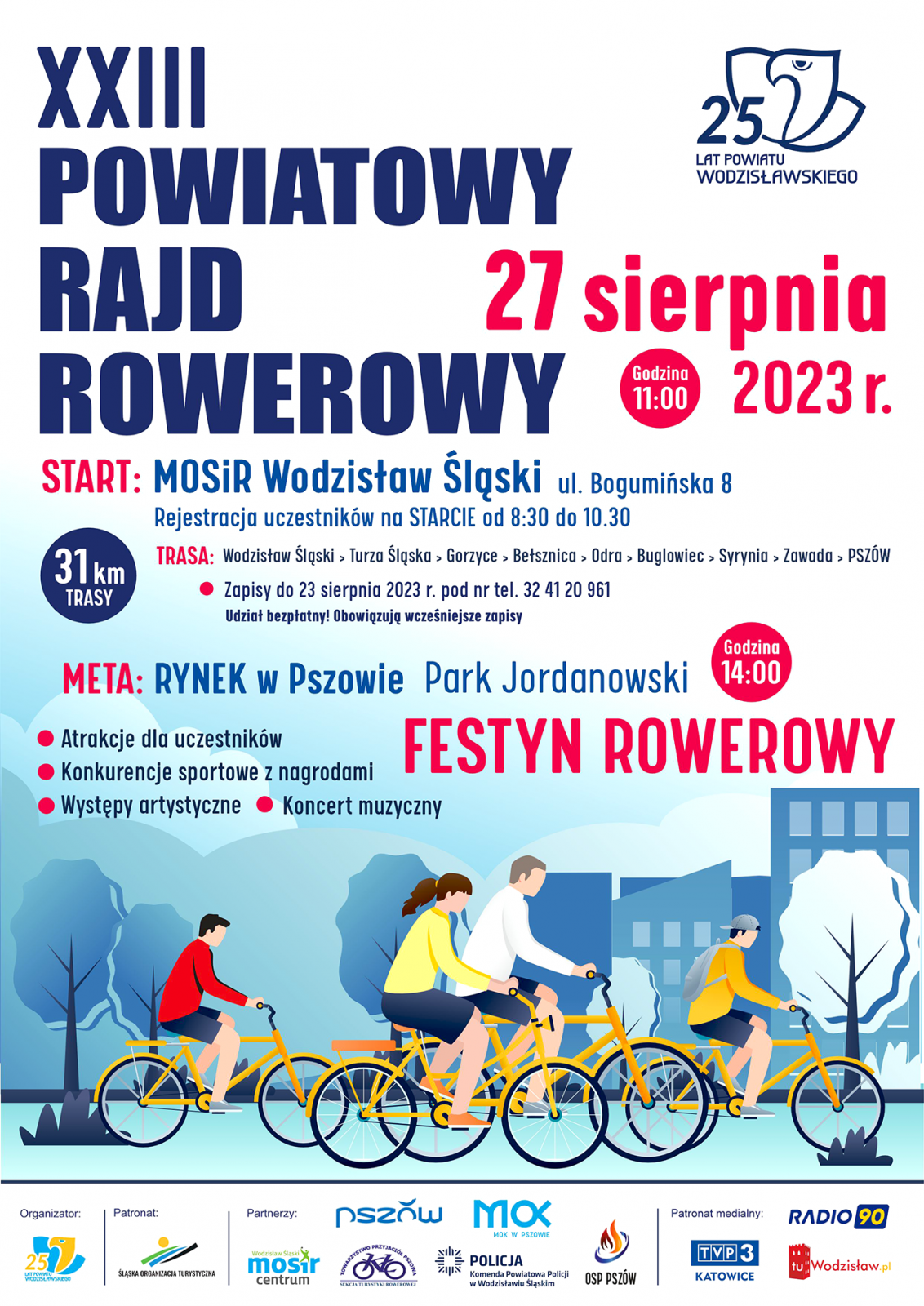 plakat informacyjny rajdzie rowerowym
